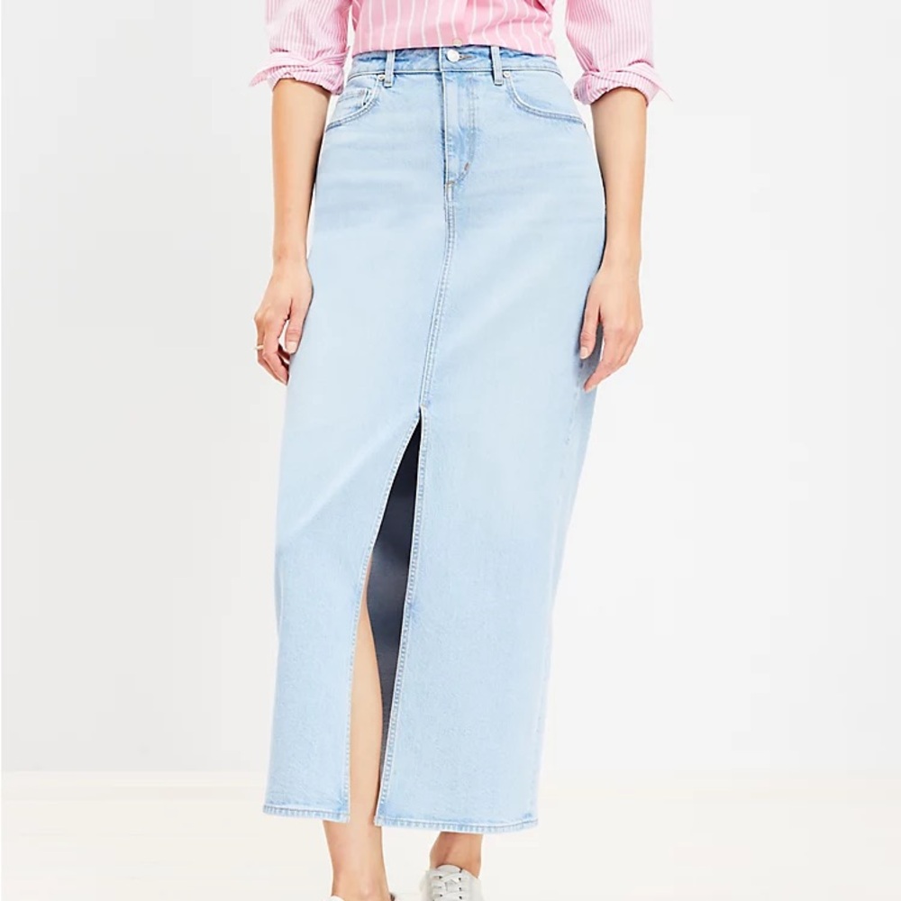Loft Denim Maxi Skirt